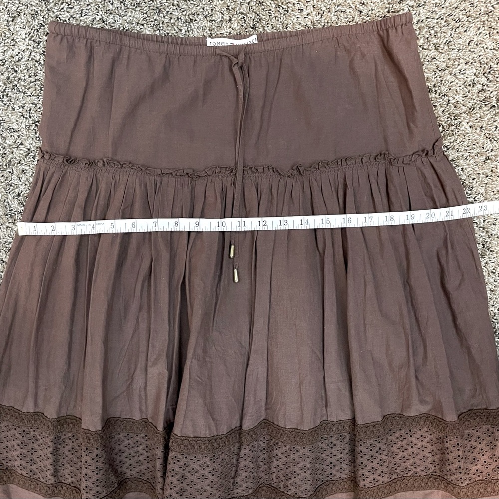 Tommy Hilfiger Midi Peasant/Boho/Gypsy Brown Skirt Sz 6 - Picture 6 of 8